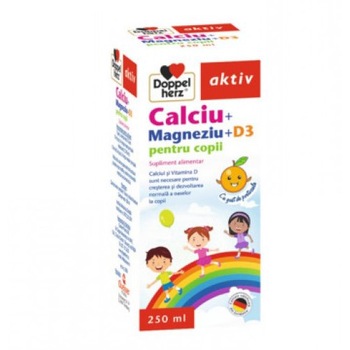 Supliment alimentar Doppelherz aktiv Calciu+Magneziu+D3 pentru copii, 250 ml Supliment alimentar Doppelherz aktiv Calciu+Magneziu+D3 pentru copii, 250 ml