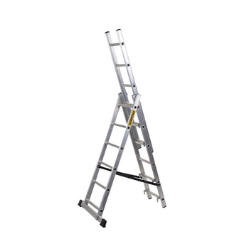Scara aluminiu, 3 tronsoane, 6 trepte, Drabest Scara aluminiu, 3 tronsoane, 6 trepte, Drabest