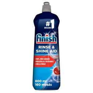 Finish Rinse & Shine Aid öblítőszer gépi mosogatáshoz, Regular, 160 mosogatáshoz, 800ml