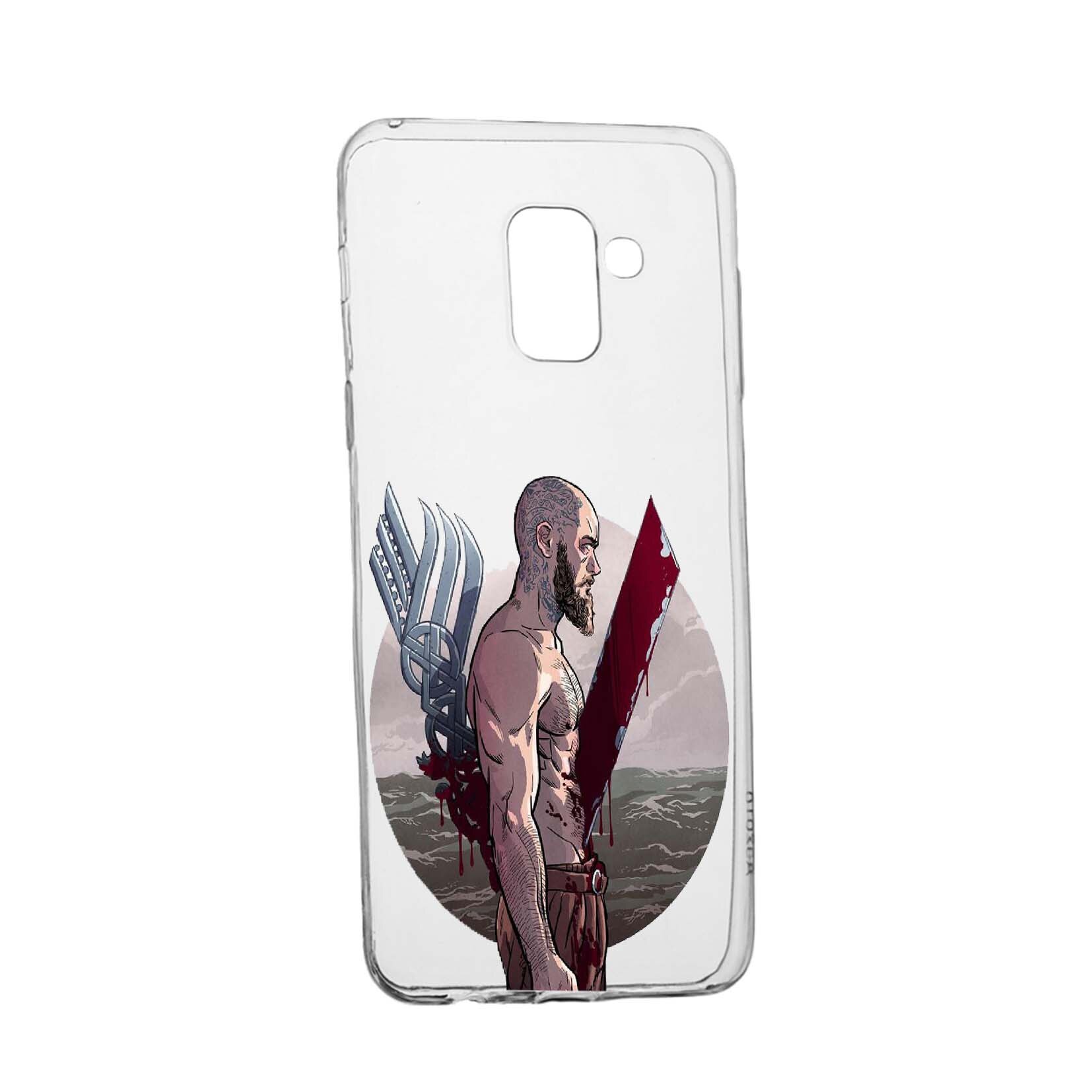Husa de protectie Vikingii Ragnar Lothbrok Movie, pentru Samsung Galaxy Galaxy A6 Plus / J8 2018, rezistenta la uzura, anti-alunecare, din silicon Premium, 455