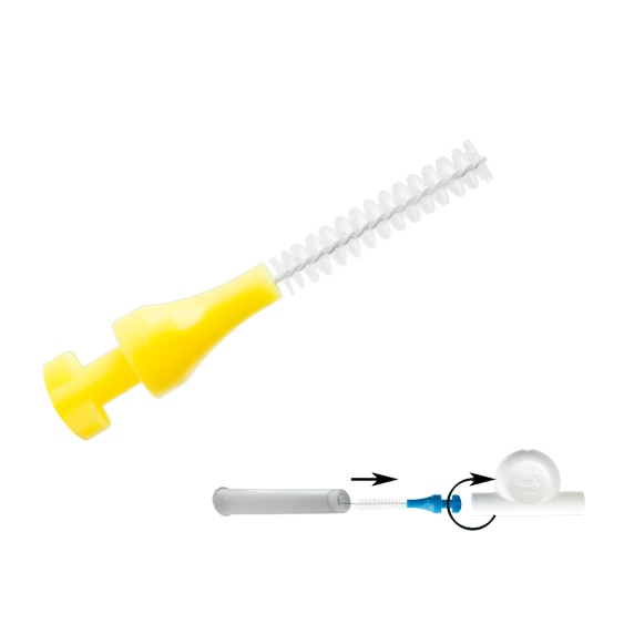 Periute interdentare Paro Isola F xx-fine, 2.5 mm, cilindrice, Galben, 5 buc