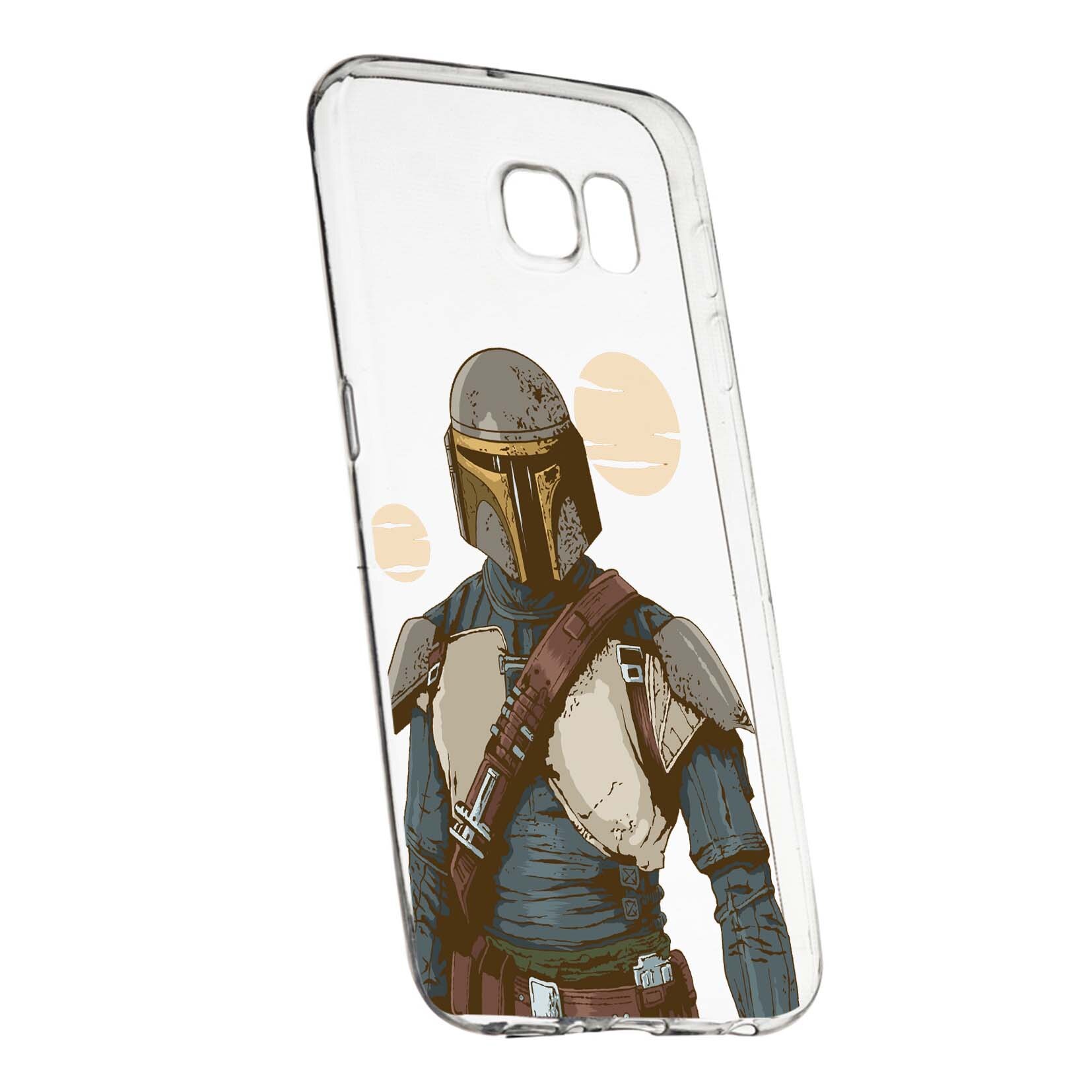 Husa de protectie Star Wars, The Mandalorian pentru Samsung Galaxy S6 Edge, rezistenta la uzura, anti-alunecare, din silicon Premium, 461