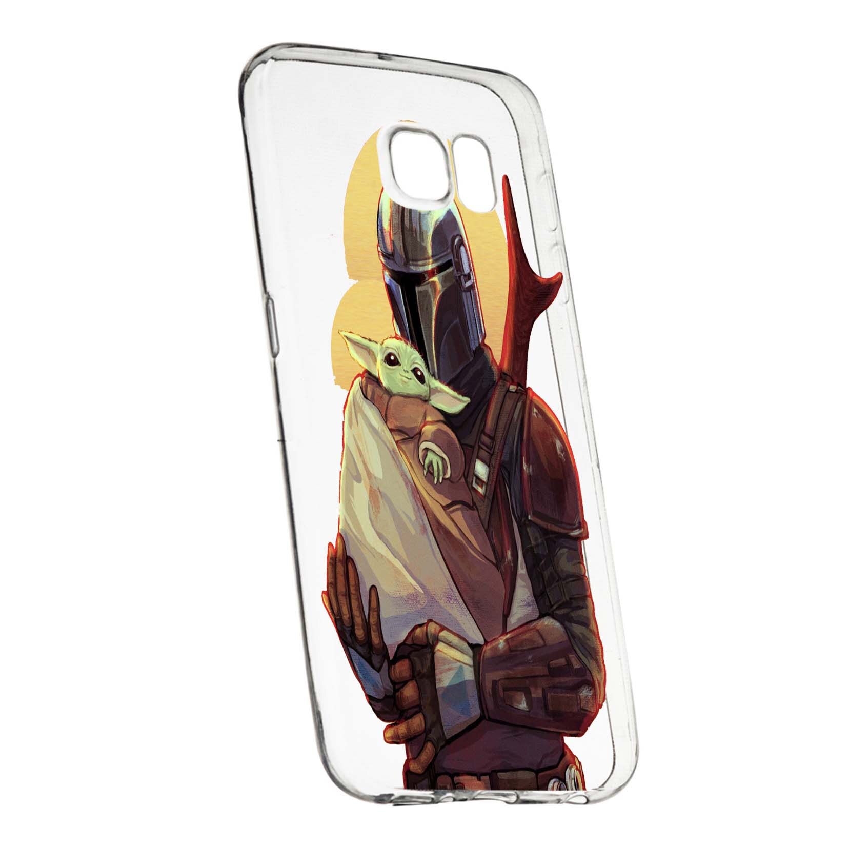 Husa de protectie Star Wars, The Mandalorian pentru Samsung Galaxy S7 Edge, rezistenta la uzura, anti-alunecare, din silicon Premium, 465