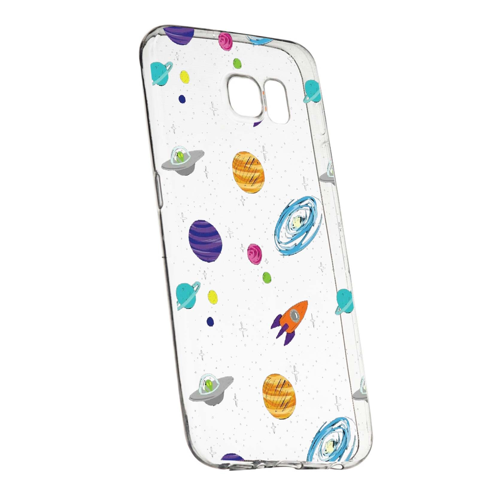 Husa de protectie Universe, Planeta, pentru Samsung Galaxy S6, rezistenta la uzura, anti-alunecare, din silicon Premium, 466