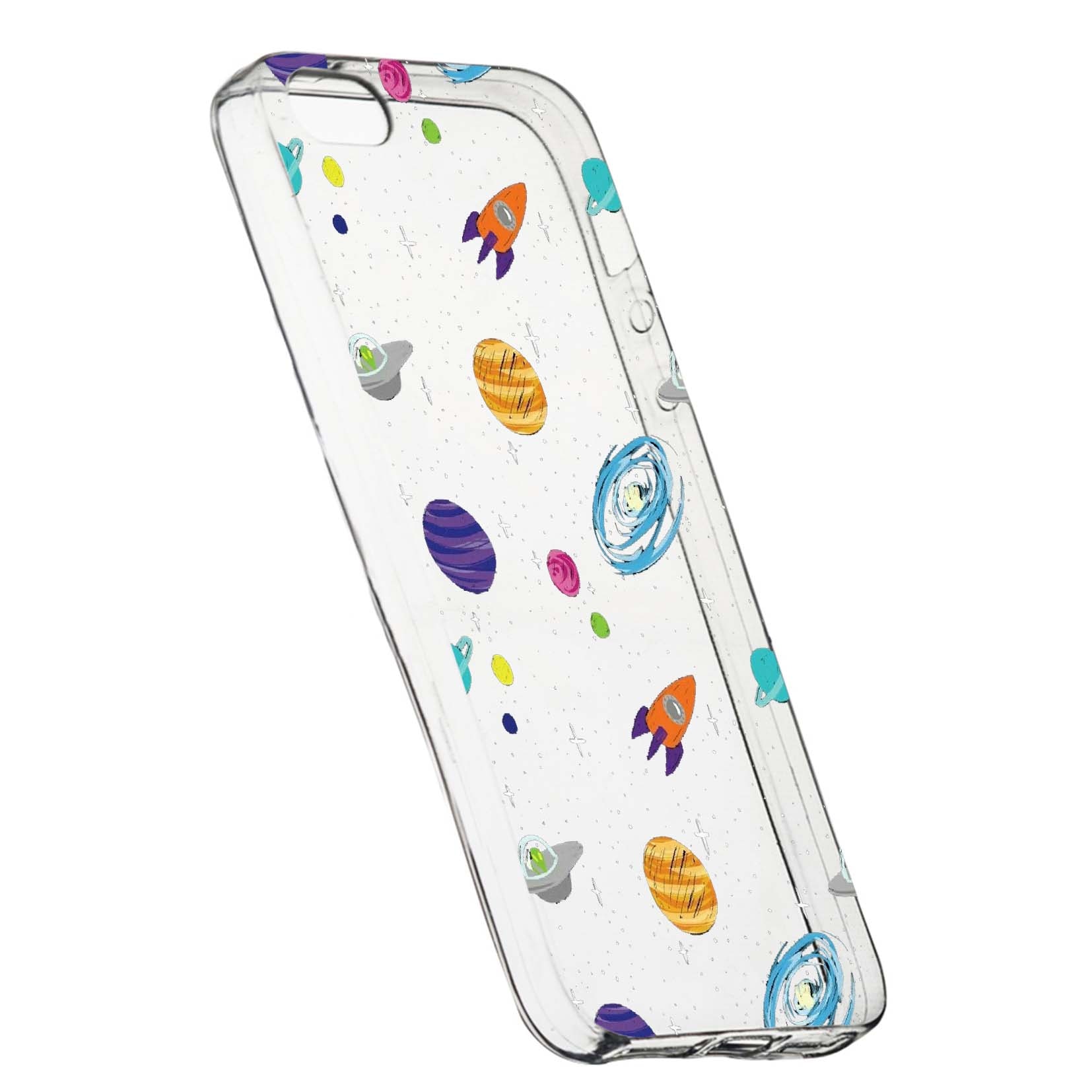Husa de protectie Universe, Planeta, pentru Apple iPhone 5 / 5S / SE, rezistenta la uzura, anti-alunecare, din silicon Premium, 466