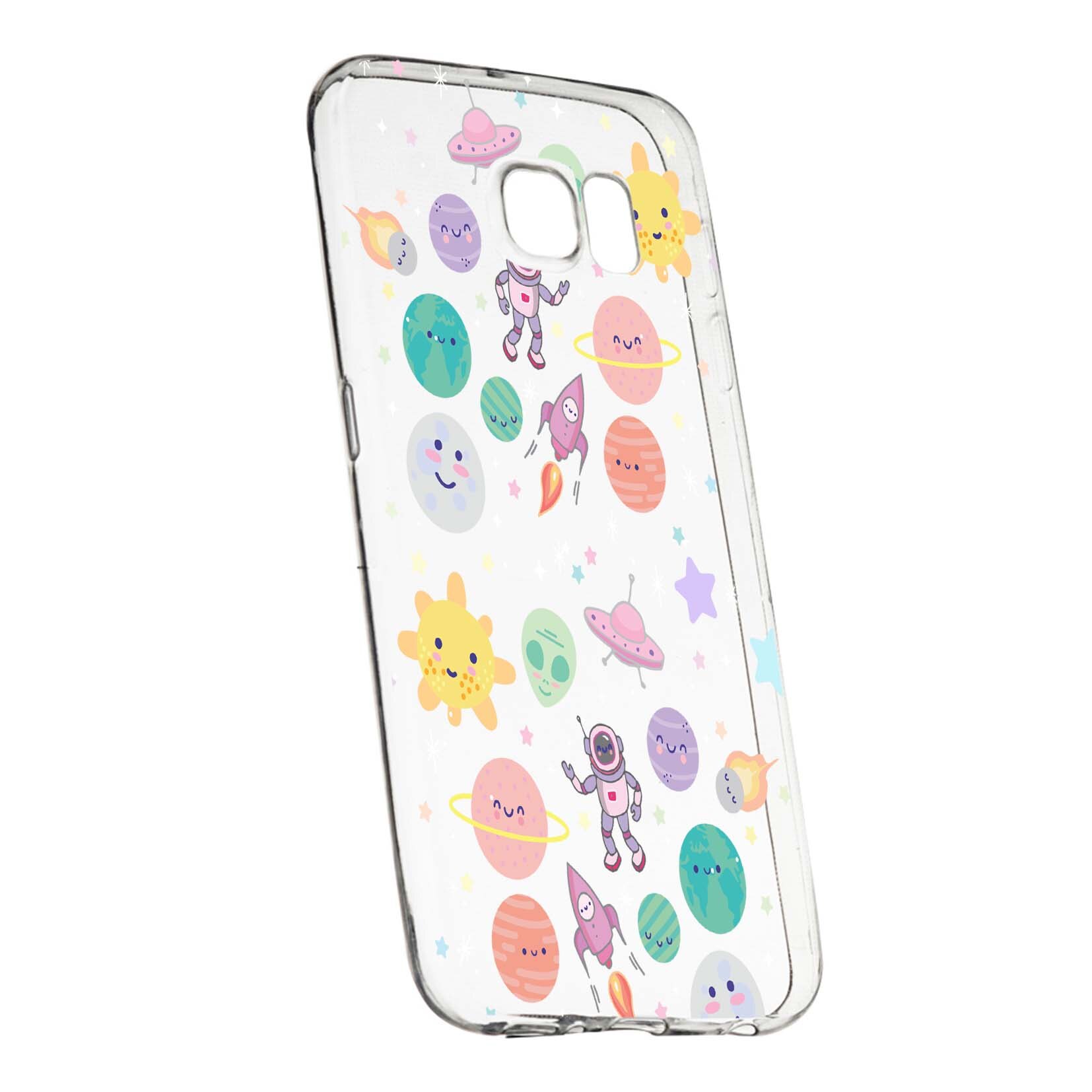 Husa de protectie Universe, Planeta UFO, pentru Samsung Galaxy S6, rezistenta la uzura, anti-alunecare, din silicon Premium, 473