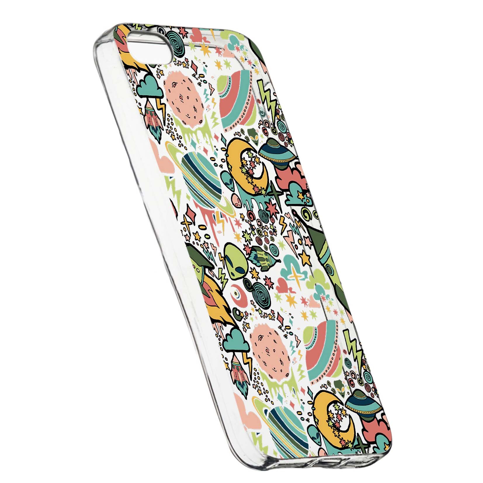 Husa de protectie Universe, Planeta UFO, pentru Apple iPhone 5 / 5S / SE, rezistenta la uzura, anti-alunecare, din silicon Premium, 472