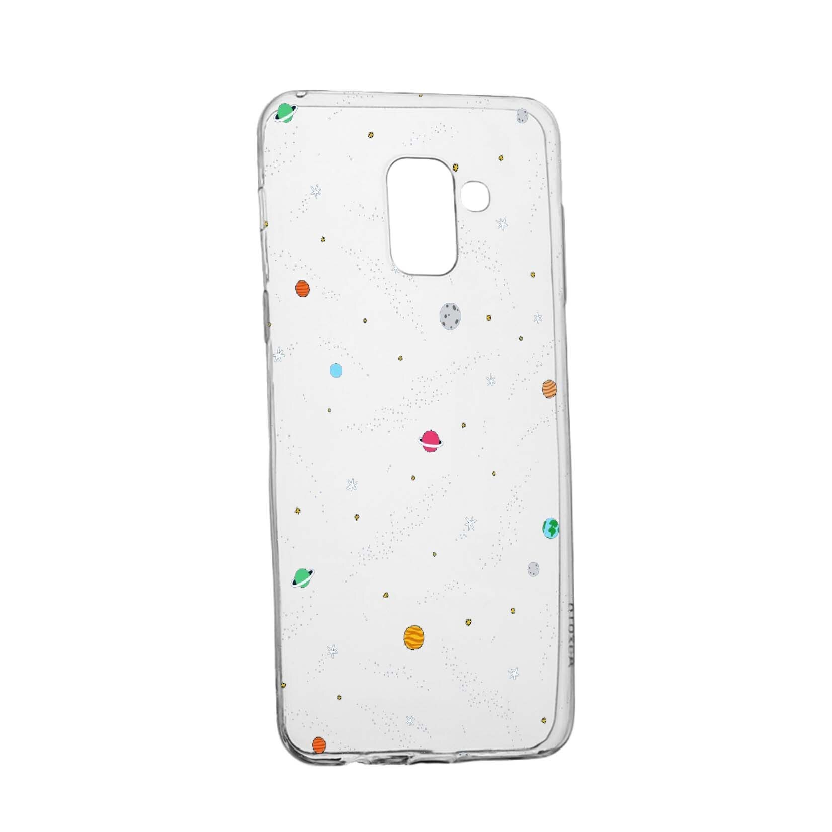 Husa de protectie Universe, Planeta, pentru Samsung Galaxy A8 2018 Plus, rezistenta la uzura, anti-alunecare, din silicon Premium, 470