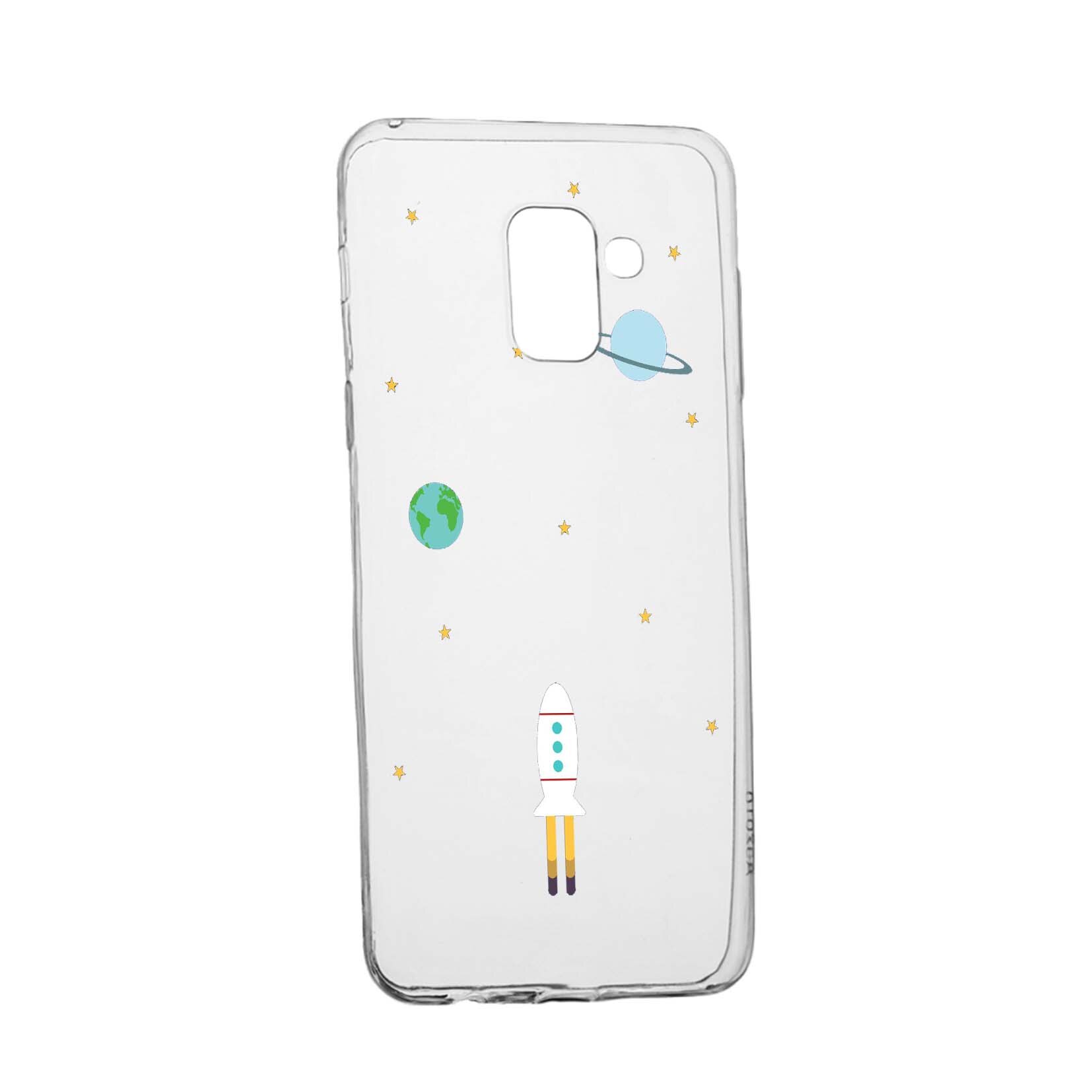 Husa de protectie Universe, Spacecraft, pentru Samsung Galaxy Galaxy A6 Plus / J8 2018, rezistenta la uzura, anti-alunecare, din silicon Premium, 471