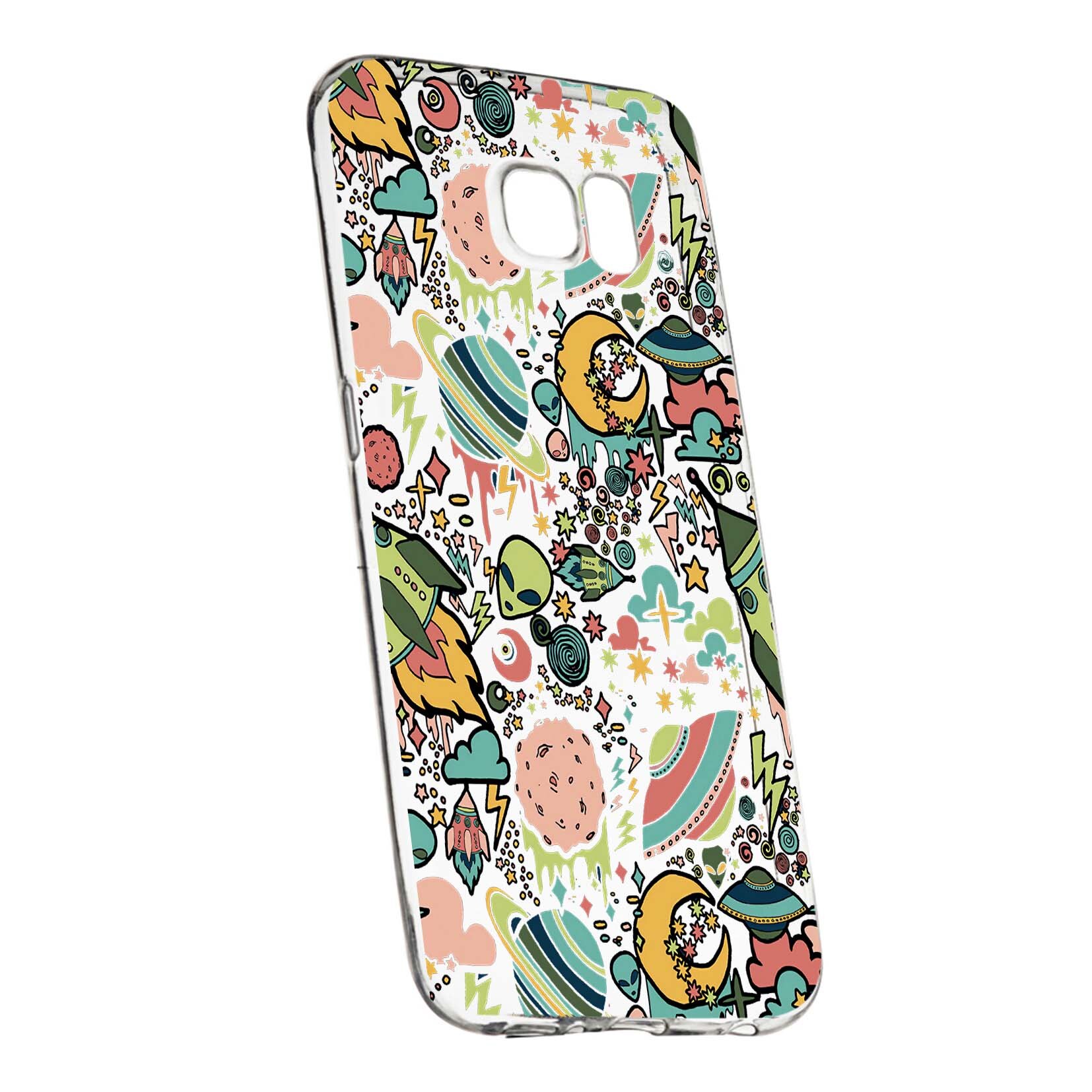 Husa de protectie Universe, Planeta UFO, pentru Samsung Galaxy S7 Edge, rezistenta la uzura, anti-alunecare, din silicon Premium, 472