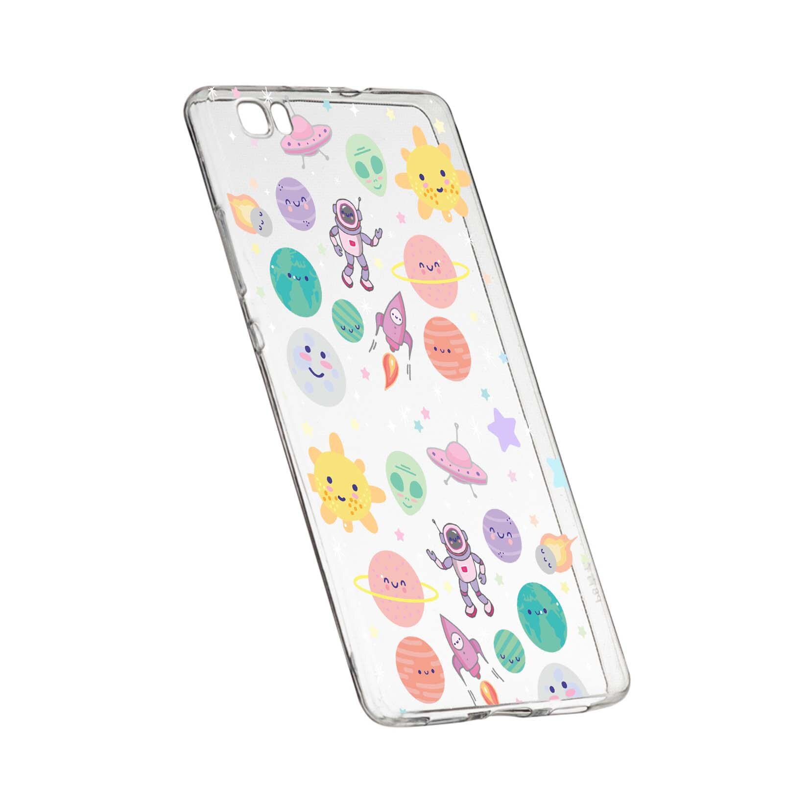 Husa de protectie Universe, Planeta UFO, pentru Huawei P8 Lite, rezistenta la uzura, anti-alunecare, din silicon Premium, 473