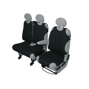 Set 2 huse auto tip maieu , din bumbac , de culoare neagra , pentru masinile de transport, 2 + 1 Set 2 huse auto tip maieu , din bumbac , de culoare neagra , pentru masinile de transport, 2 + 1