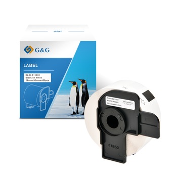 Rola Etichete G&G compatibil cu Brother DK11201, 29mm x 90mm, black on white Rola Etichete G&G compatibil cu Brother DK11201, 29mm x 90mm, black on white