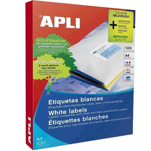 Set 400 bucati Etichete autoadezive A4, Apli, 100 coli/top, 105 x 148 mm