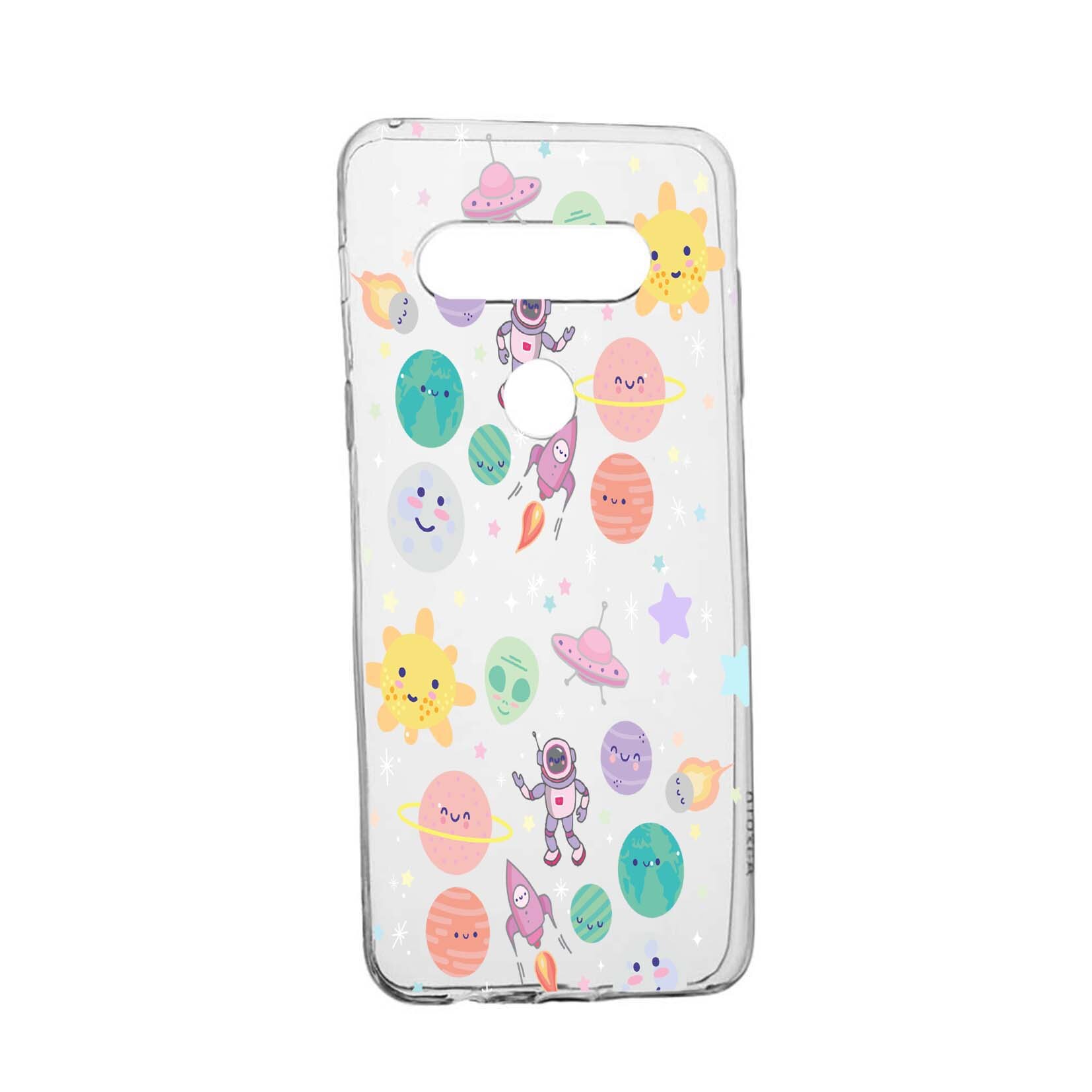 Husa de protectie Universe, Planeta UFO, pentru LG K50 / Q60, rezistenta la uzura, anti-alunecare, din silicon Premium, 473