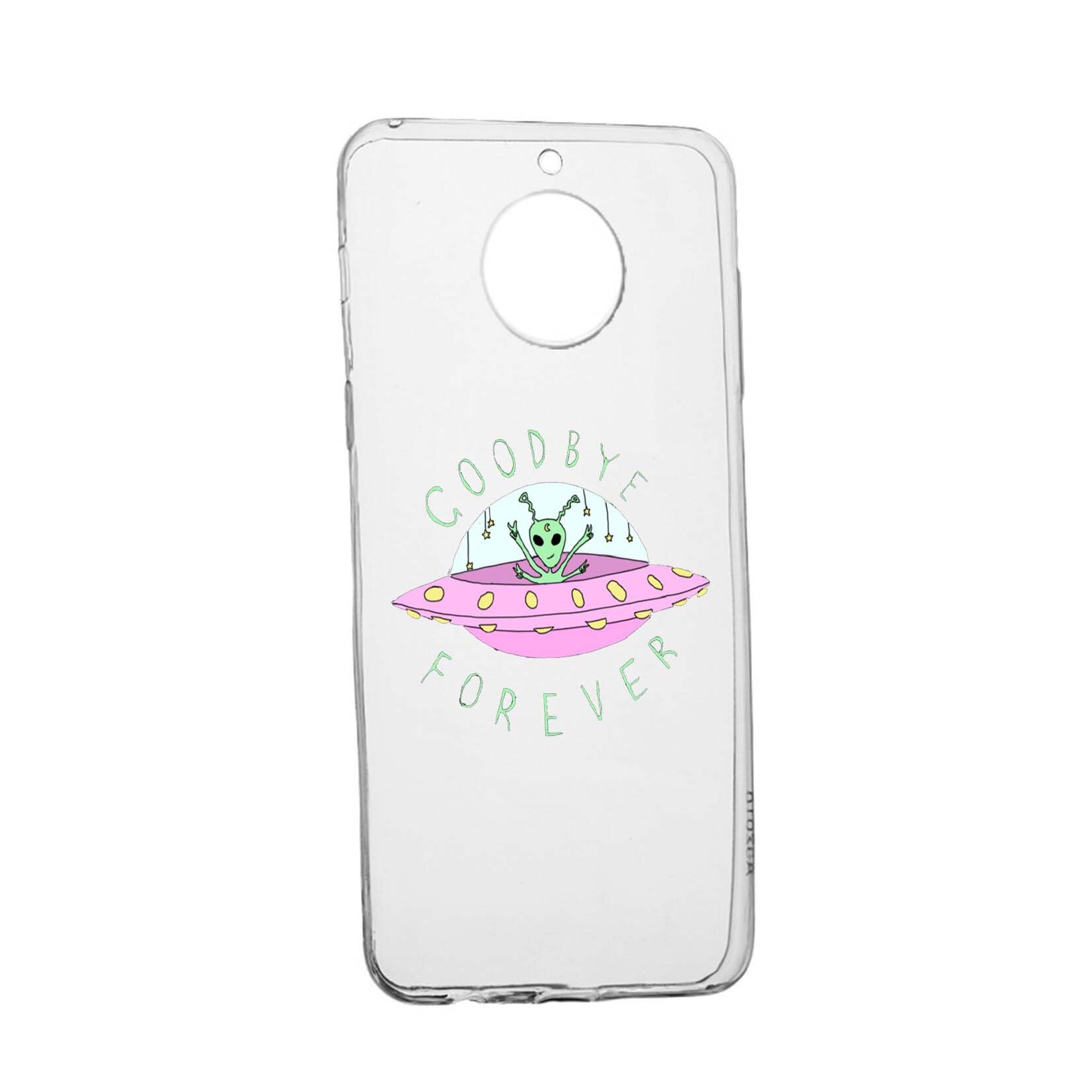 Husa de protectie Universe, Planeta UFO Good Bye, pentru Motorola Moto E5 Plus, rezistenta la uzura, anti-alunecare, din silicon Premium, 474