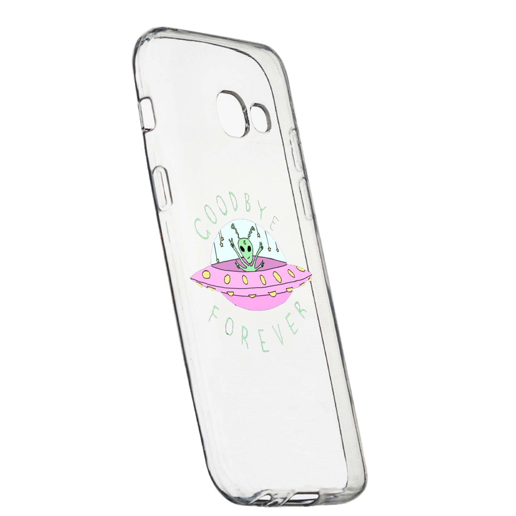 Husa de protectie Universe, Planeta UFO Good Bye, pentru Samsung Galaxy A3 2017, rezistenta la uzura, anti-alunecare, din silicon Premium, 474