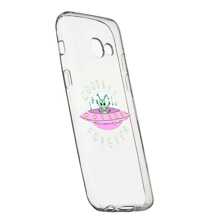 Husa de protectie Universe, Planeta UFO Good Bye, pentru Samsung Galaxy J4 Plus 2018, rezistenta la uzura, anti-alunecare, din silicon Premium, 474