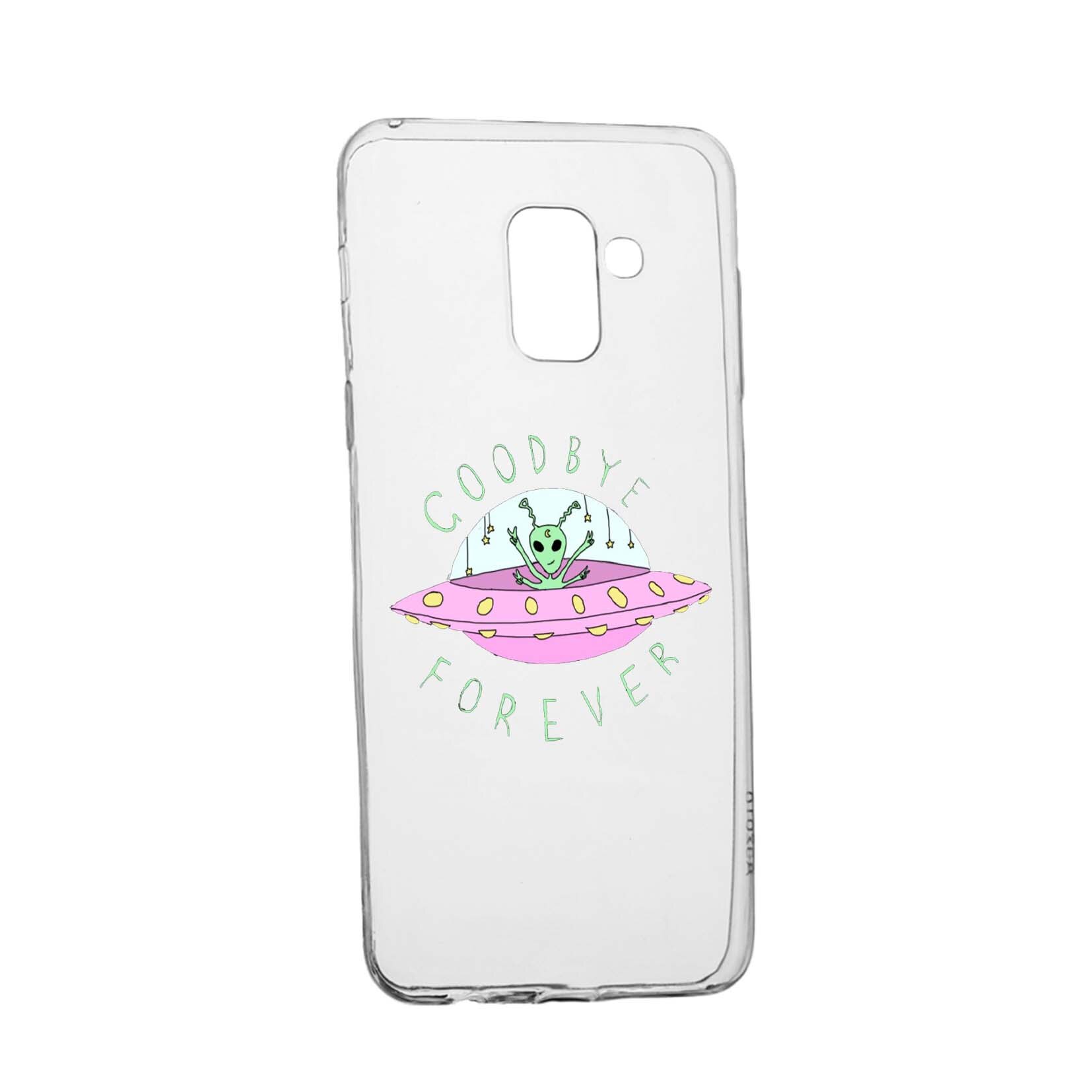 Husa de protectie Universe, Planeta UFO Good Bye, pentru Samsung Galaxy Galaxy A6 Plus / J8 2018, rezistenta la uzura, anti-alunecare, din silicon Premium, 474