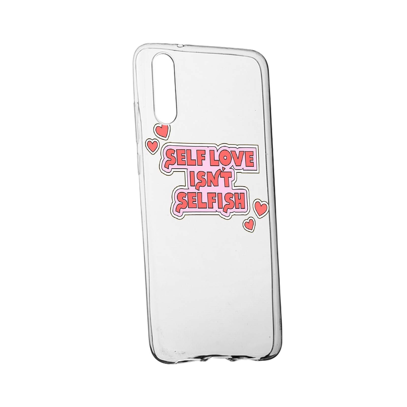 Husa de protectie cu mesaj Self Love, pentru Samsung Galaxy A70 / Galaxy A70S, rezistenta la uzura, anti-alunecare, din silicon Premium, 493