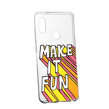 Husa de protectie cu mesaj Make It Fun, pentru Huawei Nova 3, rezistenta la uzura, anti-alunecare, din silicon Premium, 494 Husa de protectie cu mesaj Make It Fun, pentru Huawei Nova 3, rezistenta la uzura, anti-alunecare, din silicon Premium, 494