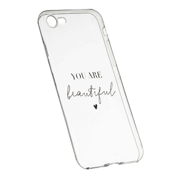 Husa de protectie cu mesaj You Are Beautiful, pentru Apple iPhone 7 / 8, rezistenta la uzura, anti-alunecare, din silicon Premium, 477 Husa de protectie cu mesaj You Are Beautiful, pentru Apple iPhone 7 / 8, rezistenta la uzura, anti-alunecare, din silicon Premium, 477