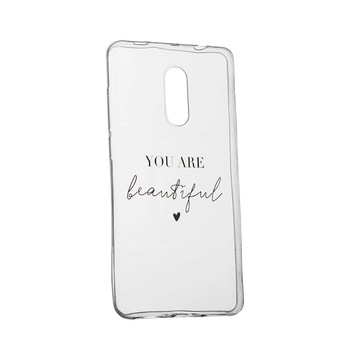 Husa de protectie cu mesaj You Are Beautiful, pentru LG K8 2018, rezistenta la uzura, anti-alunecare, din silicon Premium, 477 Husa de protectie cu mesaj You Are Beautiful, pentru LG K8 2018, rezistenta la uzura, anti-alunecare, din silicon Premium, 477