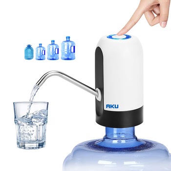 Pompa electrica AKU pentru bidon, dozator dispenser apa de baut, Touch control uz casnic incarcare USB, Alb AK7002 Pompa electrica AKU pentru bidon, dozator dispenser apa de baut, Touch control uz casnic incarcare USB, Alb AK7002