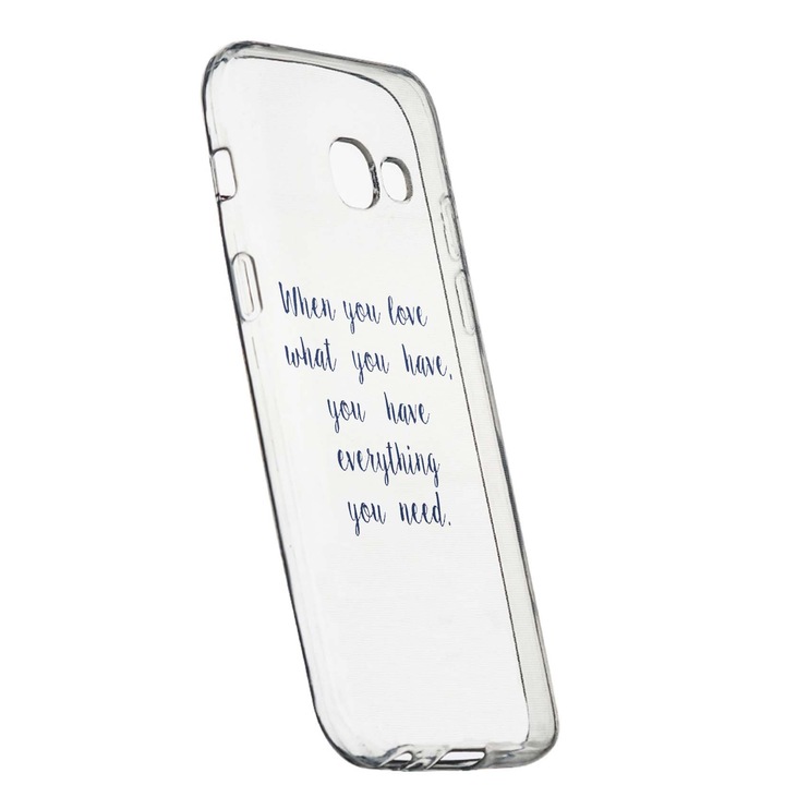 Husa de protectie cu mesaj Love, pentru Samsung Galaxy J4 Plus 2018, rezistenta la uzura, anti-alunecare, din silicon Premium, 476