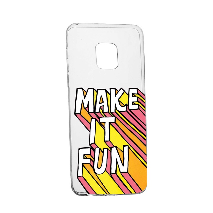 Husa de protectie cu mesaj Make It Fun, pentru Sony Xperia 10/ XA3, rezistenta la uzura, anti-alunecare, din silicon Premium, 494