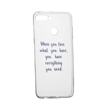 Husa de protectie cu mesaj Love, pentru Huawei Y7 Prime 2018 / Y7 2018, rezistenta la uzura, anti-alunecare, din silicon Premium, 476 Husa de protectie cu mesaj Love, pentru Huawei Y7 Prime 2018 / Y7 2018, rezistenta la uzura, anti-alunecare, din silicon Premium, 476