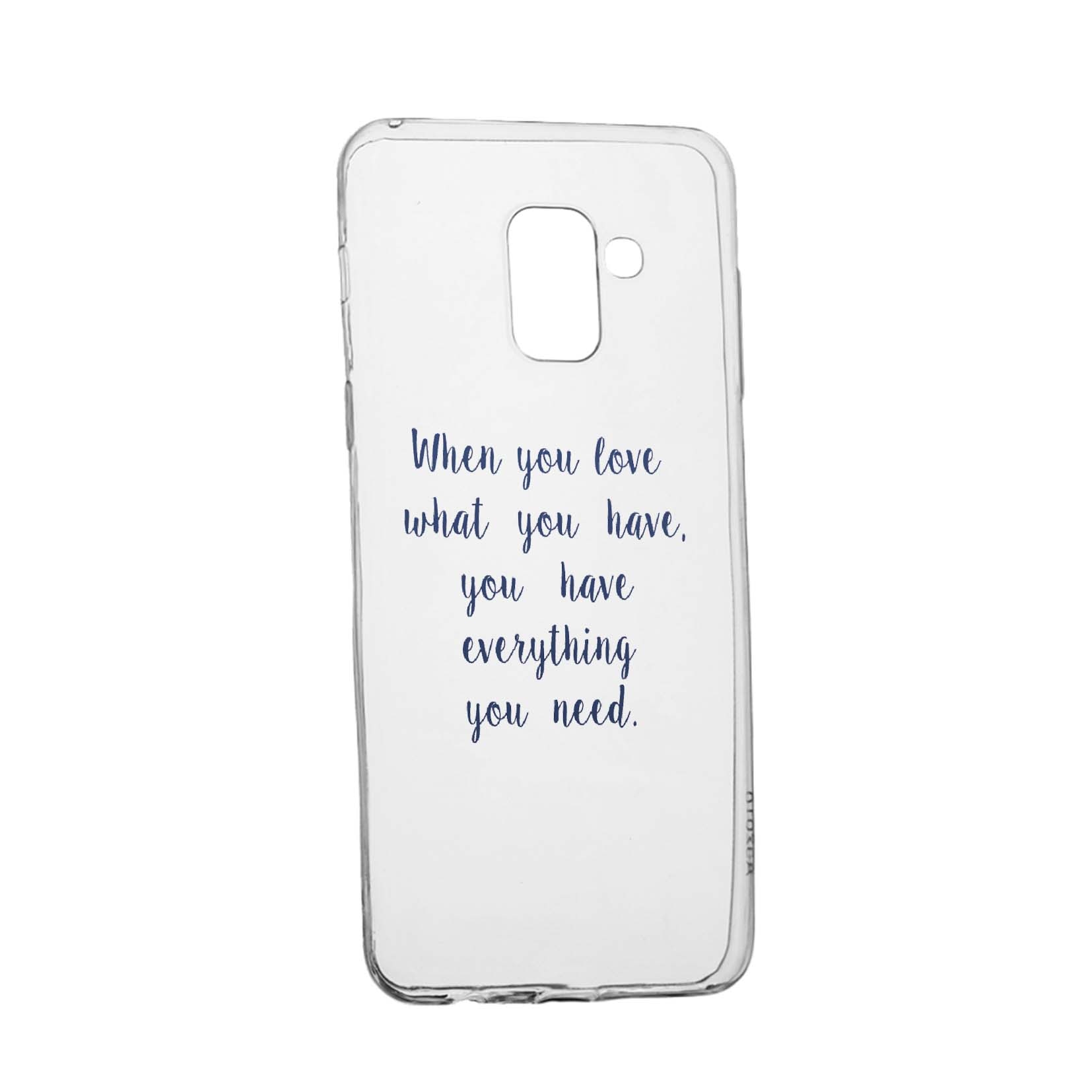 Husa de protectie cu mesaj Love, pentru Samsung Galaxy Galaxy A6 Plus / J8 2018, rezistenta la uzura, anti-alunecare, din silicon Premium, 476