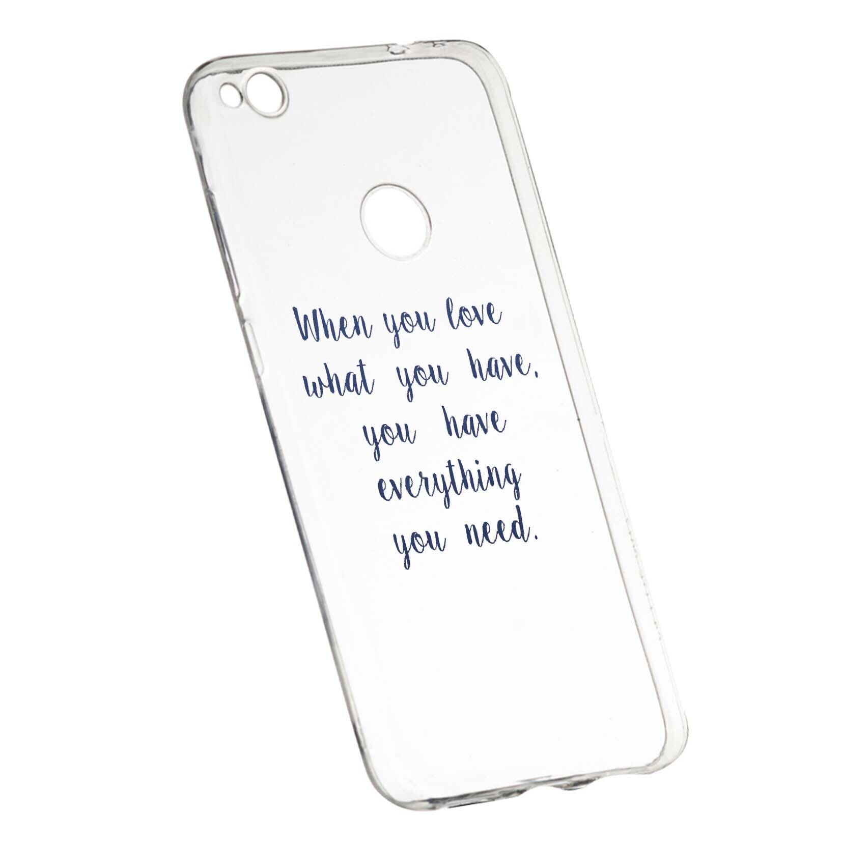 Husa de protectie cu mesaj Love, pentru Huawei P9 Lite 2017/P8, rezistenta la uzura, anti-alunecare, din silicon Premium, 476