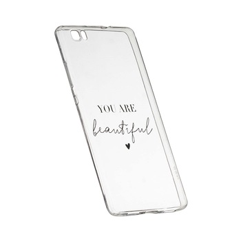 Husa de protectie cu mesaj You Are Beautiful, pentru Huawei P8 Lite, rezistenta la uzura, anti-alunecare, din silicon Premium, 477 Husa de protectie cu mesaj You Are Beautiful, pentru Huawei P8 Lite, rezistenta la uzura, anti-alunecare, din silicon Premium, 477