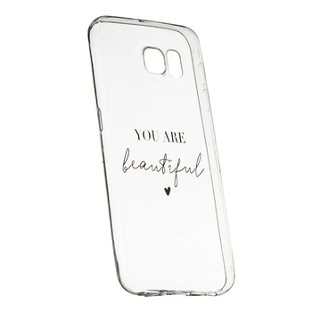 Husa de protectie cu mesaj You Are Beautiful, pentru Samsung Galaxy S7 Edge, rezistenta la uzura, anti-alunecare, din silicon Premium, 477 Husa de protectie cu mesaj You Are Beautiful, pentru Samsung Galaxy S7 Edge, rezistenta la uzura, anti-alunecare, din silicon Premium, 477