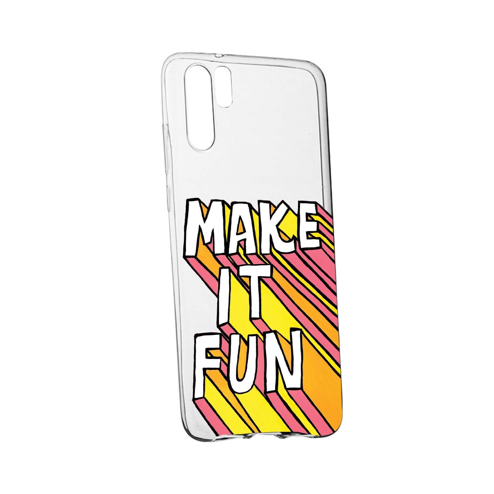 Husa de protectie cu mesaj Make It Fun, pentru Samsung Galaxy Note 10 Plus, rezistenta la uzura, anti-alunecare, din silicon Premium, 494