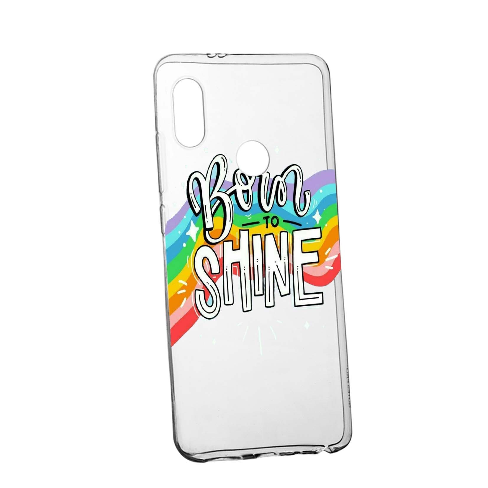 Husa de protectie cu mesaj Born To Shine, pentru Huawei Honor Play 8A, rezistenta la uzura, anti-alunecare, din silicon Premium, 489