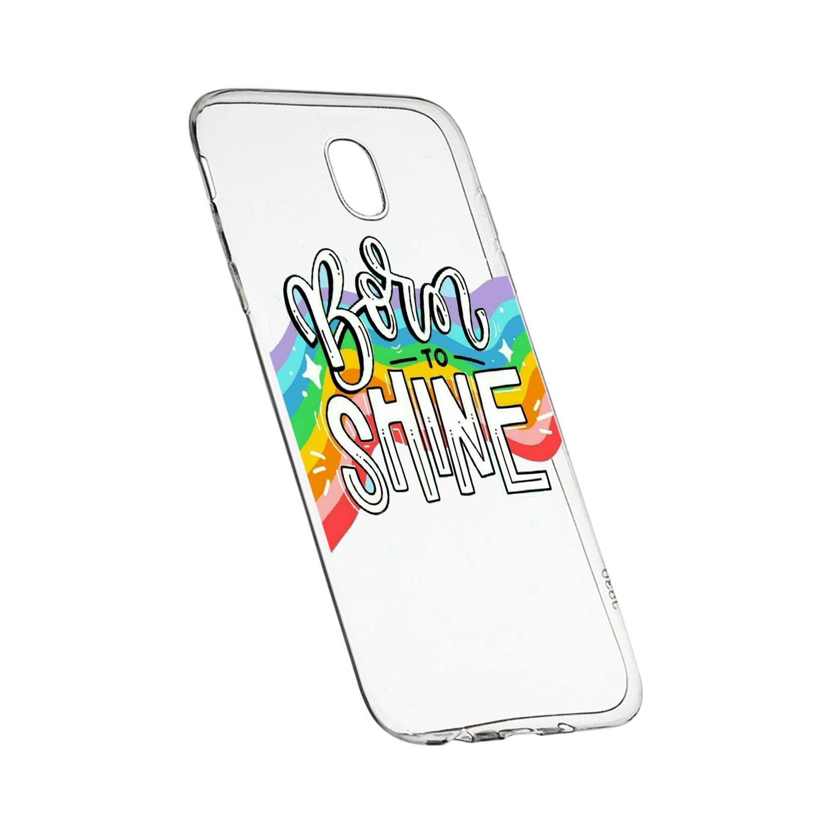Husa de protectie cu mesaj Born To Shine, pentru Samsung Galaxy J5 2017, rezistenta la uzura, anti-alunecare, din silicon Premium, 489