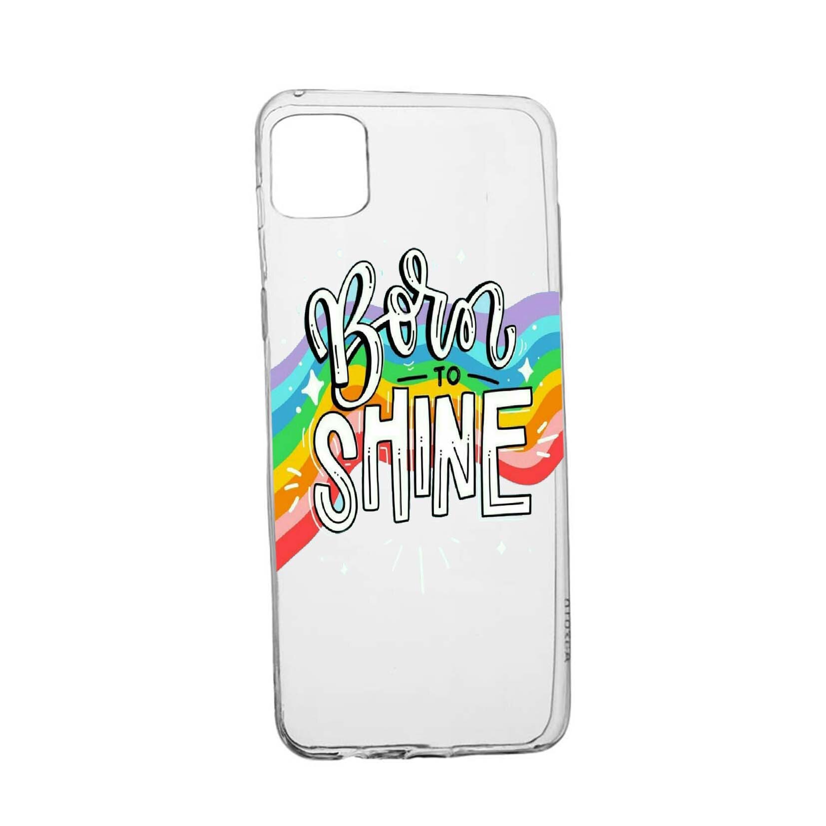 Husa de protectie cu mesaj Born To Shine, pentru Apple iPhone 11 Pro Max, rezistenta la uzura, anti-alunecare, din silicon Premium, 489