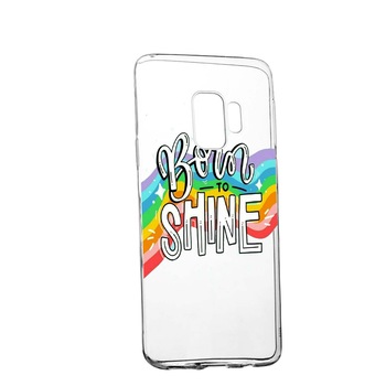 Husa de protectie cu mesaj Born To Shine, pentru Samsung Galaxy S9, rezistenta la uzura, anti-alunecare, din silicon Premium, 489 Husa de protectie cu mesaj Born To Shine, pentru Samsung Galaxy S9, rezistenta la uzura, anti-alunecare, din silicon Premium, 489