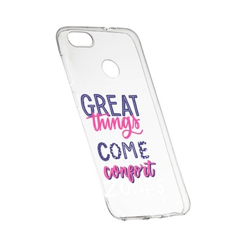Husa de protectie cu mesaj Great Things, pentru Xiaomi Redmi Y1 / Redmi Note 5A, rezistenta la uzura, anti-alunecare, din silicon Premium, 486 Husa de protectie cu mesaj Great Things, pentru Xiaomi Redmi Y1 / Redmi Note 5A, rezistenta la uzura, anti-alunecare, din silicon Premium, 486