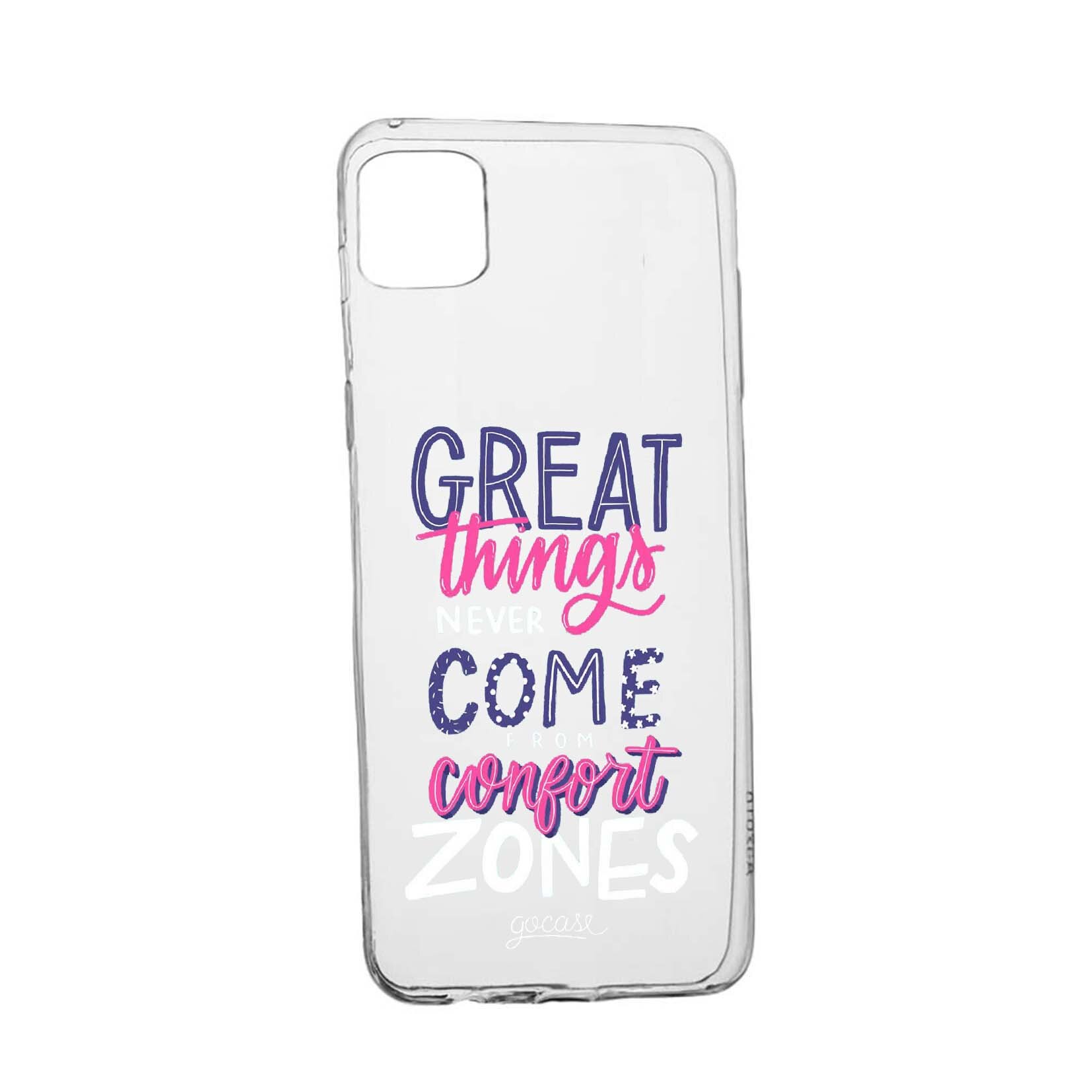 Husa de protectie cu mesaj Great Things, pentru Apple iPhone 11 Pro, rezistenta la uzura, anti-alunecare, din silicon Premium, 486
