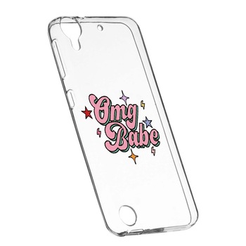 Husa de protectie cu mesaj OMG Babe, pentru HTC Desire 825 / 10 Lifestyle, rezistenta la uzura, anti-alunecare, din silicon Premium, 487 Husa de protectie cu mesaj OMG Babe, pentru HTC Desire 825 / 10 Lifestyle, rezistenta la uzura, anti-alunecare, din silicon Premium, 487