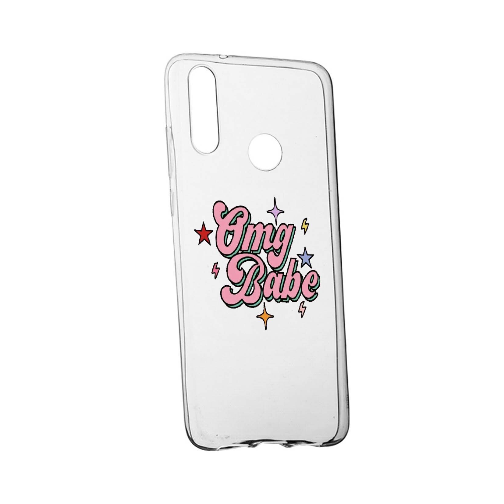 Husa de protectie cu mesaj OMG Babe, pentru Samsung Galaxy A20S, rezistenta la uzura, anti-alunecare, din silicon Premium, 487