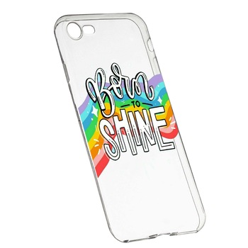 Husa de protectie cu mesaj Born To Shine, pentru Apple iPhone 6 / 6S, rezistenta la uzura, anti-alunecare, din silicon Premium, 489 Husa de protectie cu mesaj Born To Shine, pentru Apple iPhone 6 / 6S, rezistenta la uzura, anti-alunecare, din silicon Premium, 489