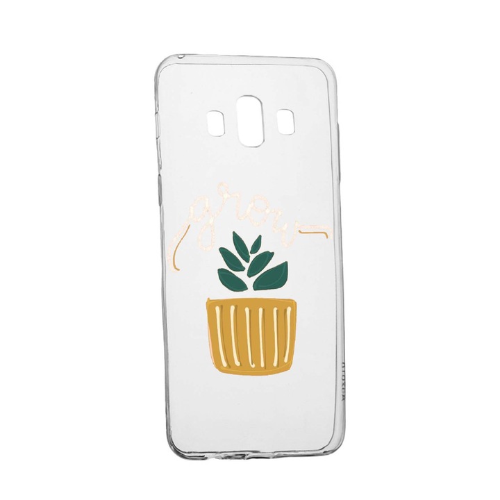Husa de protectie cu mesaj Grow, pentru Samsung Galaxy J6 Plus 2018, rezistenta la uzura, anti-alunecare, din silicon Premium, 490