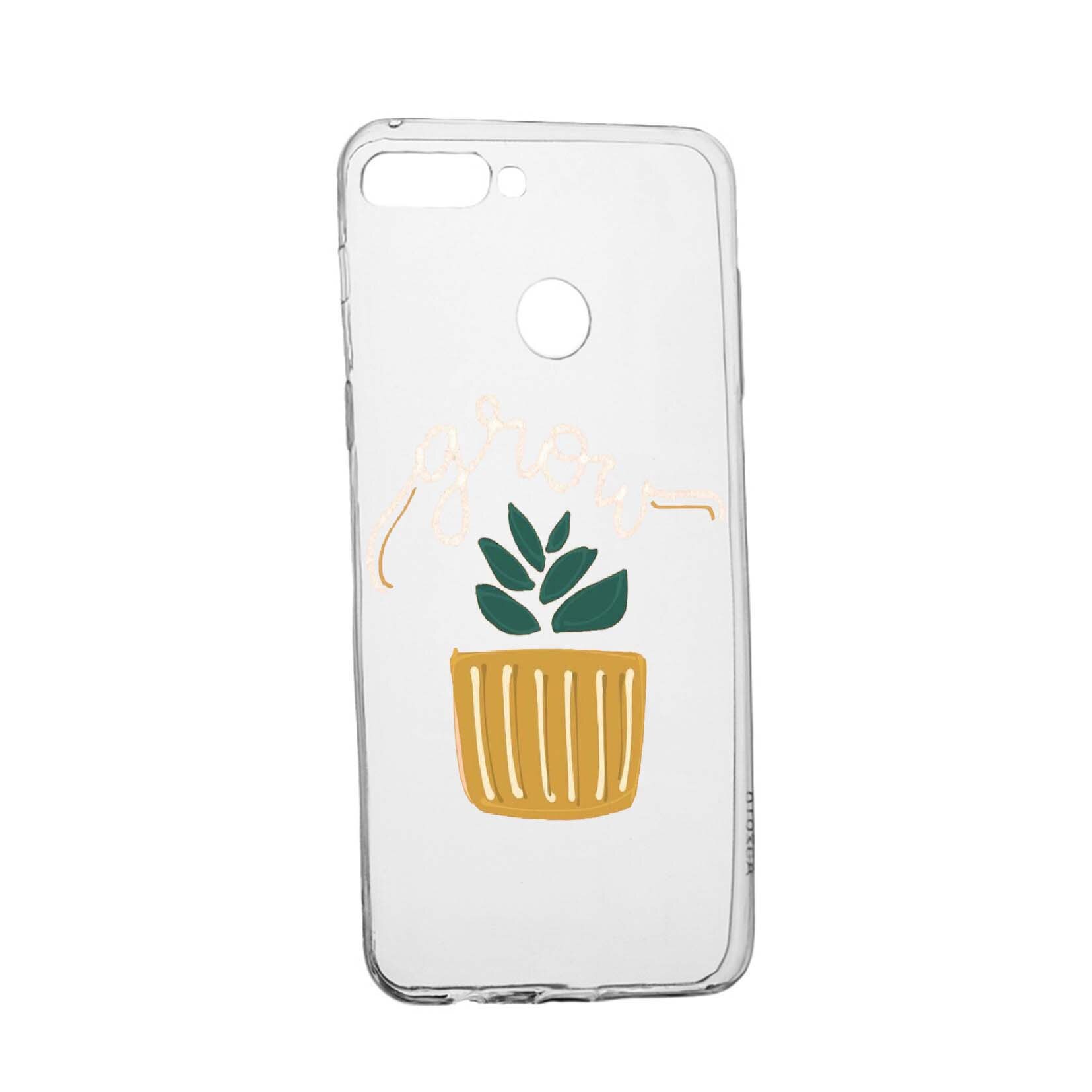 Husa de protectie cu mesaj Grow, pentru Huawei Y7 Prime 2018 / Y7 2018, rezistenta la uzura, anti-alunecare, din silicon Premium, 490