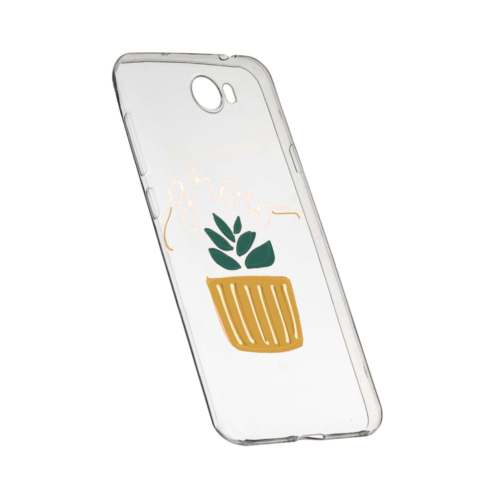 Husa de protectie cu mesaj Grow, pentru Huawei Y7 /Enjoy 7 Plus /Nova Lite Plus 2017, rezistenta la uzura, anti-alunecare, din silicon Premium, 490