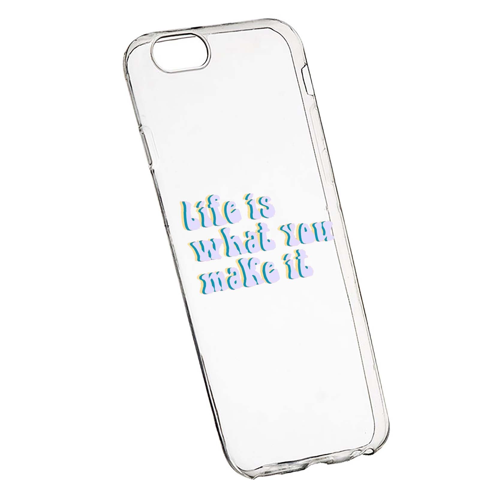 Husa de protectie cu mesaj Life is..., pentru Apple iPhone 6 Plus / 6S Plus, rezistenta la uzura, anti-alunecare, din silicon Premium, 491