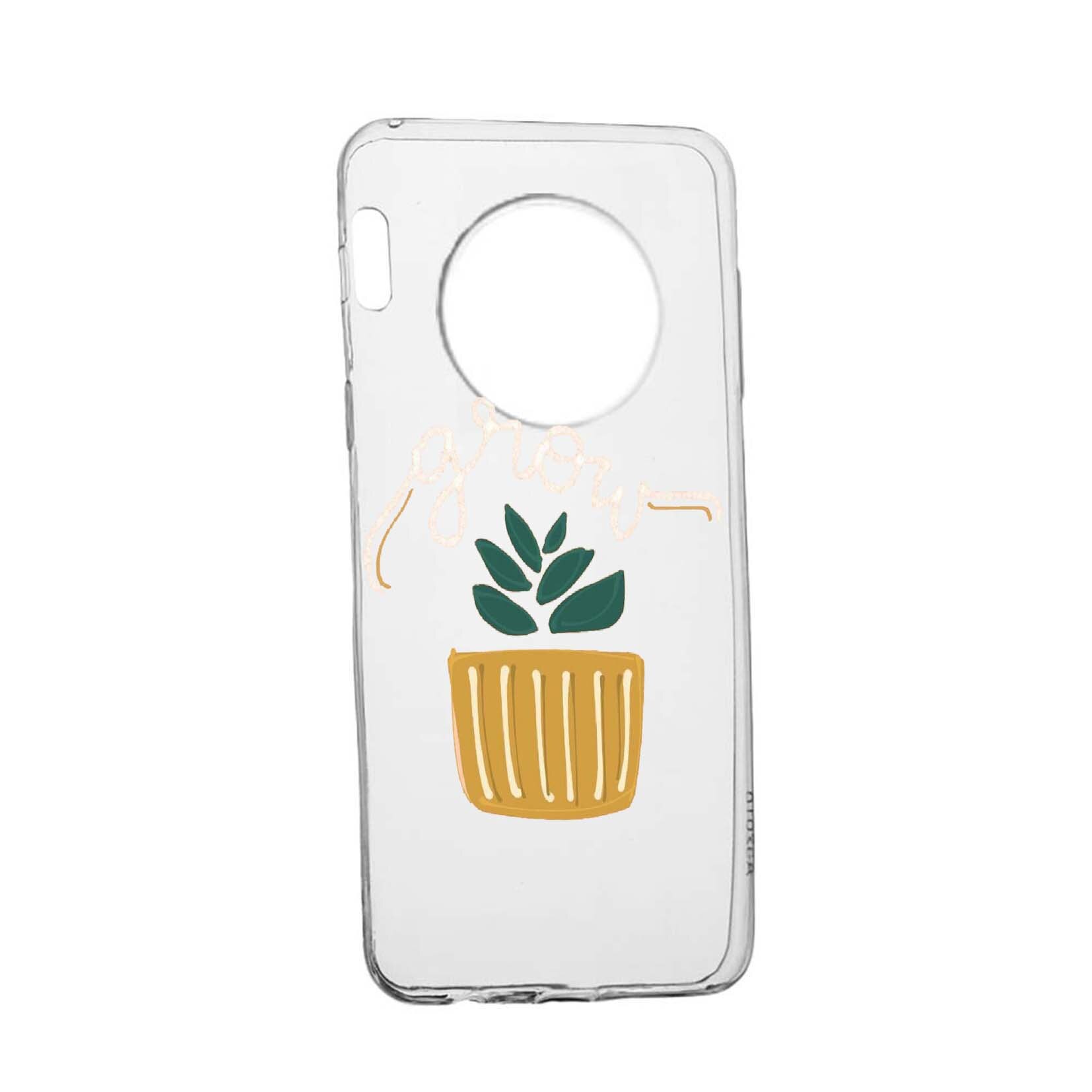 Husa de protectie cu mesaj Grow, pentru Huawei Mate 30, rezistenta la uzura, anti-alunecare, din silicon Premium, 490